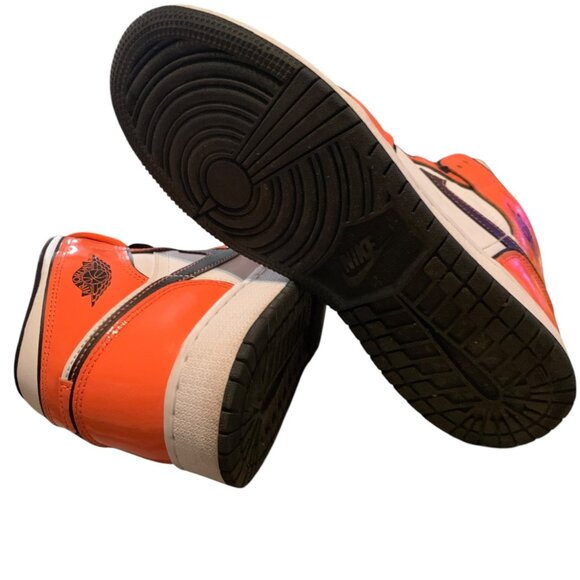 Air Jordan 1 Mid SE Orange/Black/White 6.5Y or 7.5 women's Sneakers - Picture 9 of 11